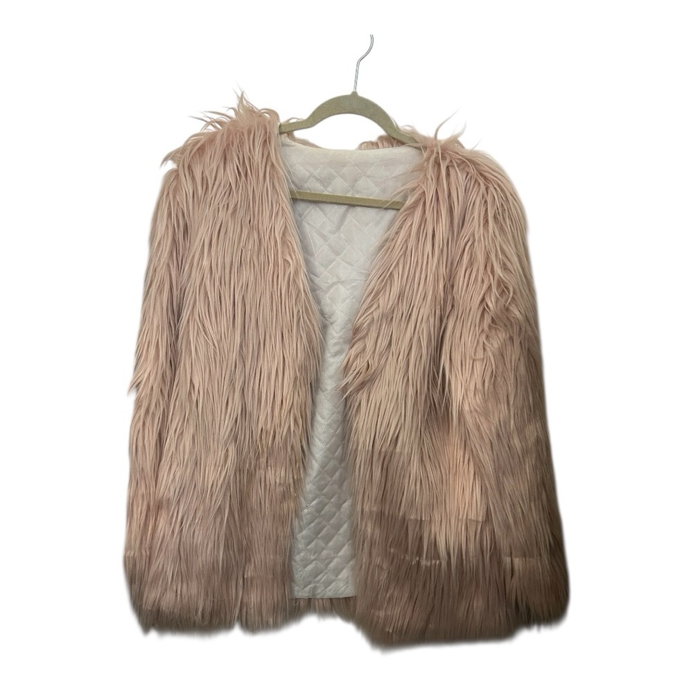 Women's Pink Faux Fur Jacket